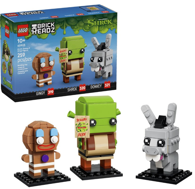 Brickheadz Shrek, Donkey & Gingy Figures - 40923