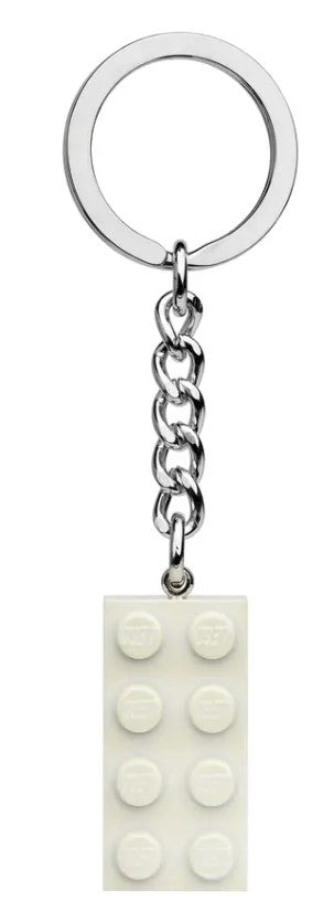 2x4 White Metallic Key Chain - 854084