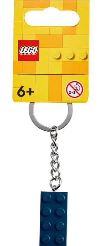 Earth Blue 2x4 Brick Key Chain - 854237